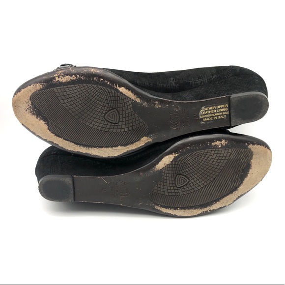 AGL Cap Toe Wedge Shoe Buckle Leather Snakeskin - Picture 9 of 10